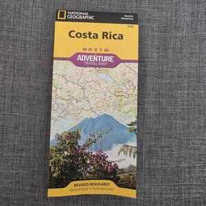 Costa Rica Travel Map Waterproof Tear Resistant National Geographic Adventure